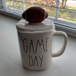 New Rae Dunn by Magenta GAME DAY Football Mug and Lid